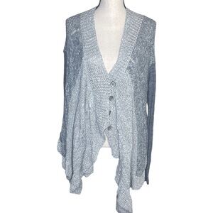 Free People Oversized Slouchy Drape Knit Button Up Cardigan Sweater Medium